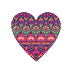 Boho Colorful Pattern Heart Magnet by SpinnyChairDesigns