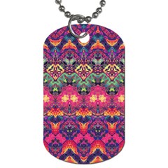 Boho Colorful Pattern Dog Tag (two Sides) by SpinnyChairDesigns