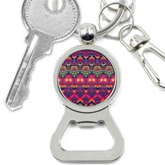 Boho Colorful Pattern Bottle Opener Key Chain by SpinnyChairDesigns