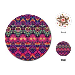 Boho Colorful Pattern Playing Cards Single Design (round) by SpinnyChairDesigns