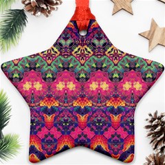 Boho Colorful Pattern Star Ornament (two Sides) by SpinnyChairDesigns