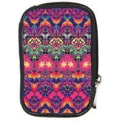 Boho Colorful Pattern Compact Camera Leather Case by SpinnyChairDesigns