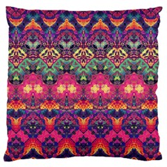 Boho Colorful Pattern Large Cushion Case (two Sides) by SpinnyChairDesigns