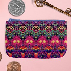 Boho Colorful Pattern Large Coin Purse by SpinnyChairDesigns