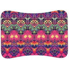 Boho Colorful Pattern Velour Seat Head Rest Cushion by SpinnyChairDesigns