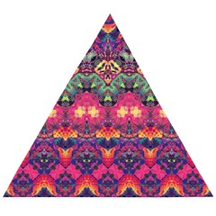 Boho Colorful Pattern Wooden Puzzle Triangle by SpinnyChairDesigns