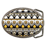 Boho Black White Yellow Belt Buckles Front