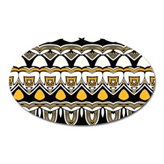 Boho Black White Yellow Oval Magnet by SpinnyChairDesigns