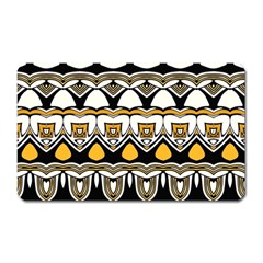 Boho Black White Yellow Magnet (rectangular) by SpinnyChairDesigns