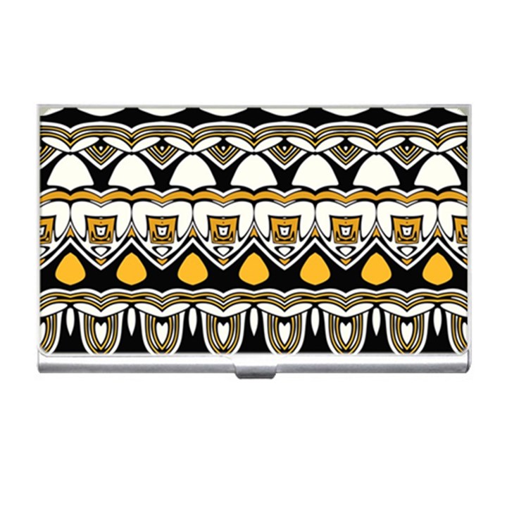 Boho Black White Yellow Business Card Holder