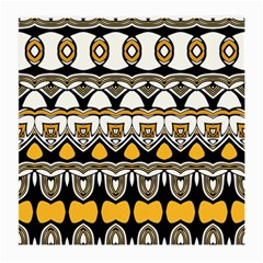 Boho Black White Yellow Medium Glasses Cloth (2 Sides) by SpinnyChairDesigns