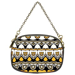 Boho Black White Yellow Chain Purse (two Sides) by SpinnyChairDesigns