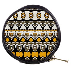 Boho Black White Yellow Mini Makeup Bag by SpinnyChairDesigns