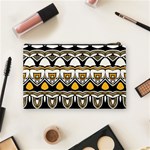 Boho Black White Yellow Cosmetic Bag (Medium) Back