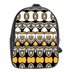 Boho Black White Yellow School Bag (large) by SpinnyChairDesigns