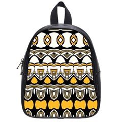 Boho Black White Yellow School Bag (small) by SpinnyChairDesigns