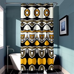 Boho Black White Yellow Shower Curtain 36  X 72  (stall)  by SpinnyChairDesigns