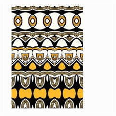 Boho Black White Yellow Large Garden Flag (two Sides) by SpinnyChairDesigns