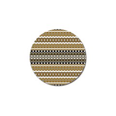 Boho Black Yellow Floral Print Golf Ball Marker by SpinnyChairDesigns