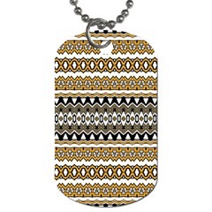 Boho Black Yellow Floral Print Dog Tag (two Sides) by SpinnyChairDesigns