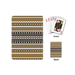 Boho Black Yellow Floral Print Playing Cards Single Design (mini) by SpinnyChairDesigns