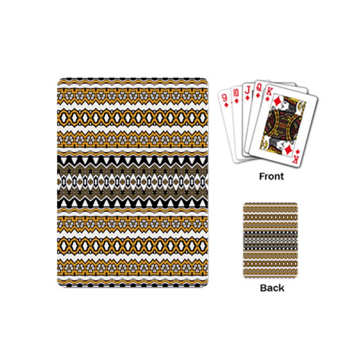 Boho Black Yellow Floral Print Playing Cards Single Design (Mini)