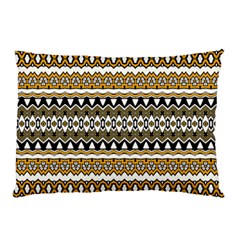 Boho Black Yellow Floral Print Pillow Case (two Sides) by SpinnyChairDesigns