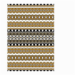 Boho Black Yellow Floral Print Small Garden Flag (two Sides) by SpinnyChairDesigns