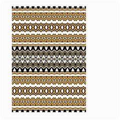 Boho Black Yellow Floral Print Large Garden Flag (two Sides) by SpinnyChairDesigns