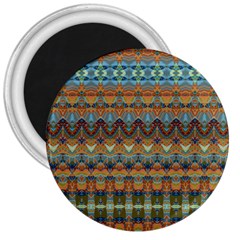 Boho Earth Colors Pattern 3  Magnets by SpinnyChairDesigns