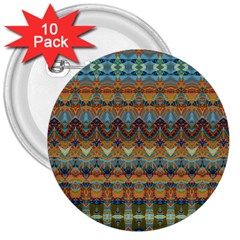 Boho Earth Colors Pattern 3  Buttons (10 Pack)  by SpinnyChairDesigns