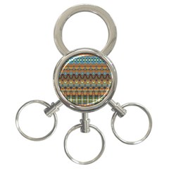 Boho Earth Colors Pattern 3-ring Key Chain by SpinnyChairDesigns