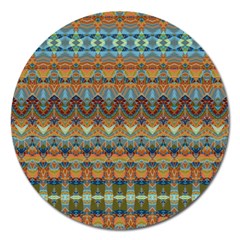 Boho Earth Colors Pattern Magnet 5  (round) by SpinnyChairDesigns