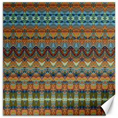 Boho Earth Colors Pattern Canvas 12  X 12  by SpinnyChairDesigns