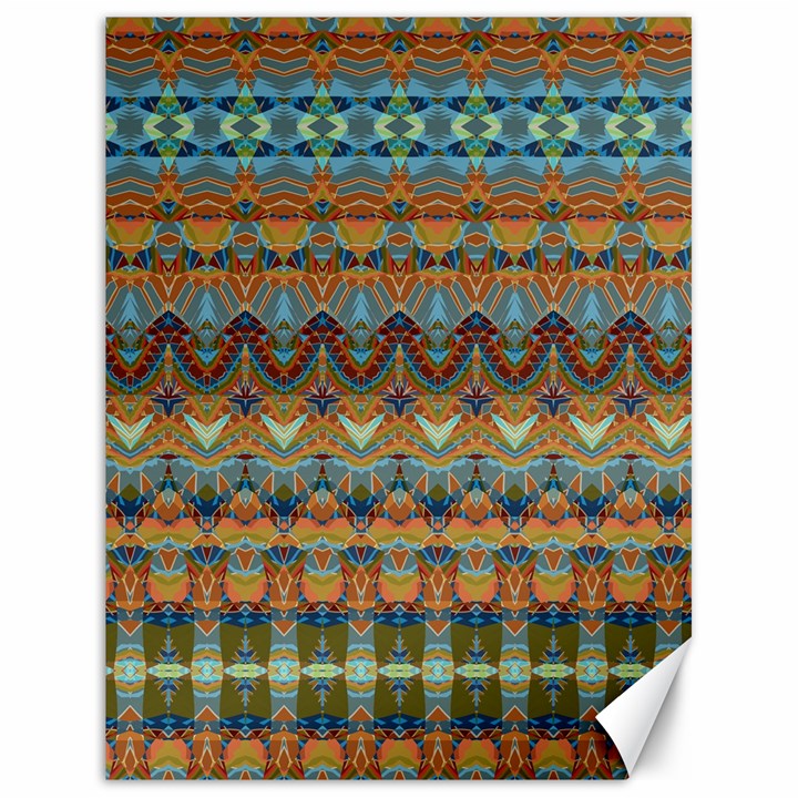 Boho Earth Colors Pattern Canvas 18  x 24 