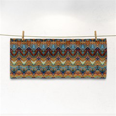 Boho Earth Colors Pattern Hand Towel by SpinnyChairDesigns