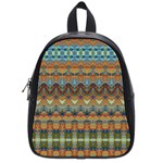 Boho Earth Colors Pattern School Bag (Small) Front