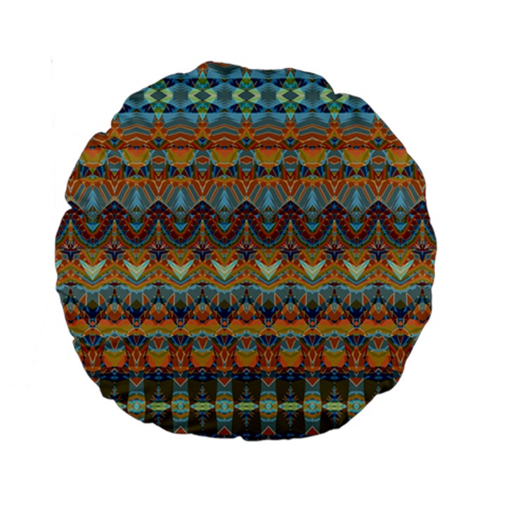 Boho Earth Colors Pattern Standard 15  Premium Round Cushions