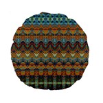 Boho Earth Colors Pattern Standard 15  Premium Round Cushions Back