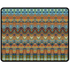 Boho Earth Colors Pattern Double Sided Fleece Blanket (medium)  by SpinnyChairDesigns