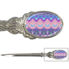 Boho Patchwork Violet Pink Green Letter Opener by SpinnyChairDesigns