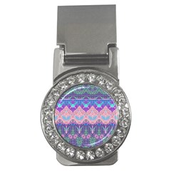 Boho Patchwork Violet Pink Green Money Clips (cz)  by SpinnyChairDesigns