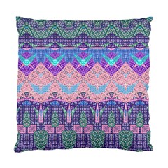 Boho Patchwork Violet Pink Green Standard Cushion Case (one Side) by SpinnyChairDesigns