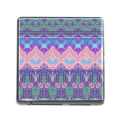 Boho Patchwork Violet Pink Green Memory Card Reader (square 5 Slot) by SpinnyChairDesigns