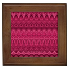 Boho Rose Pink Framed Tile by SpinnyChairDesigns