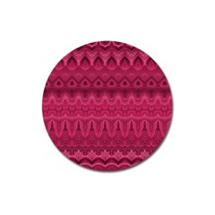 Boho Rose Pink Magnet 3  (round) by SpinnyChairDesigns