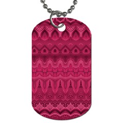 Boho Rose Pink Dog Tag (two Sides) by SpinnyChairDesigns