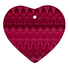 Boho Rose Pink Heart Ornament (two Sides) by SpinnyChairDesigns