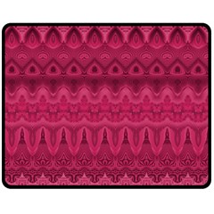 Boho Rose Pink Double Sided Fleece Blanket (medium)  by SpinnyChairDesigns