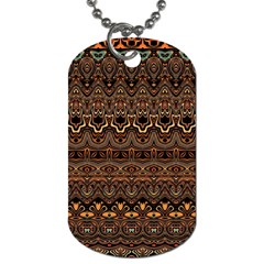 Boho Brown Gold Dog Tag (one Side) by SpinnyChairDesigns